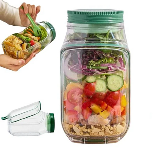 Portable Salad Pod – All-in-One Leak-Proof Salad Bowl & Meal Prep Container | Reusable Kitchen Gadget