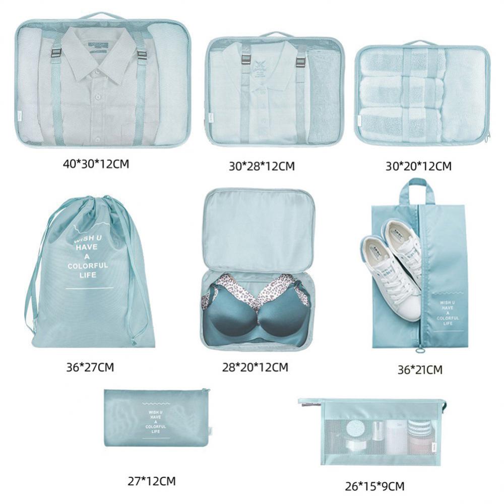 8-Piece Travel Packing Cubes – Luggage Organizer Set for Clothes & Accessories
