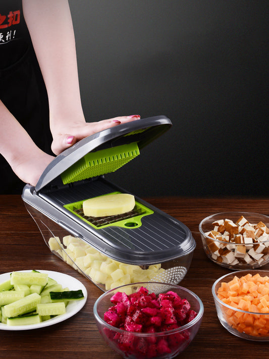Multi-Function Vegetable Chopper & Food Cutter with 8 Interchangeable Blades