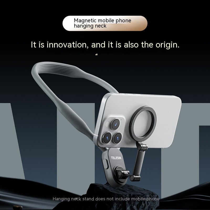 Magnetic Neck Phone Mount – Hands-Free Silicone Holder with Strong MagSafe Magnet
